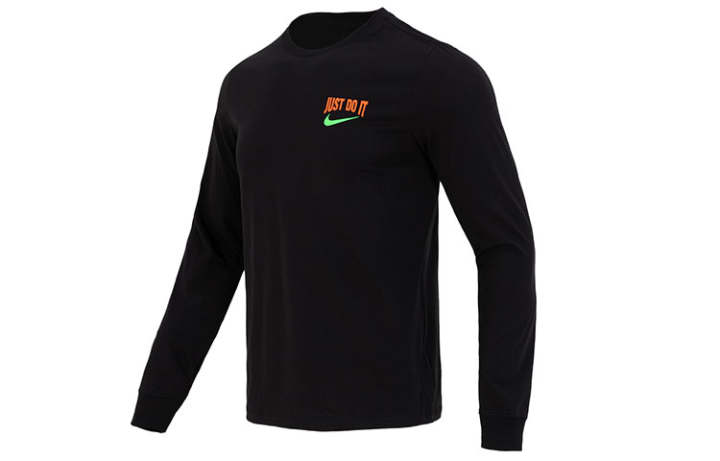 Nike Nike T Shirts Men's Black Crew Neck Moderate Straight Fit