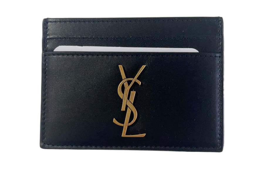 SAINT LAURENT Smooth Cow Leather Card Holder Card Holder Regular Men's Black