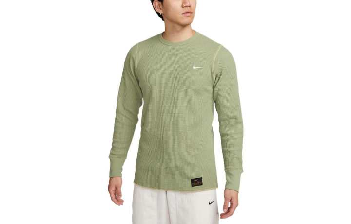 Nike Nike T Shirts Men's Oil Green Crew Neck Moderate Straight Fit