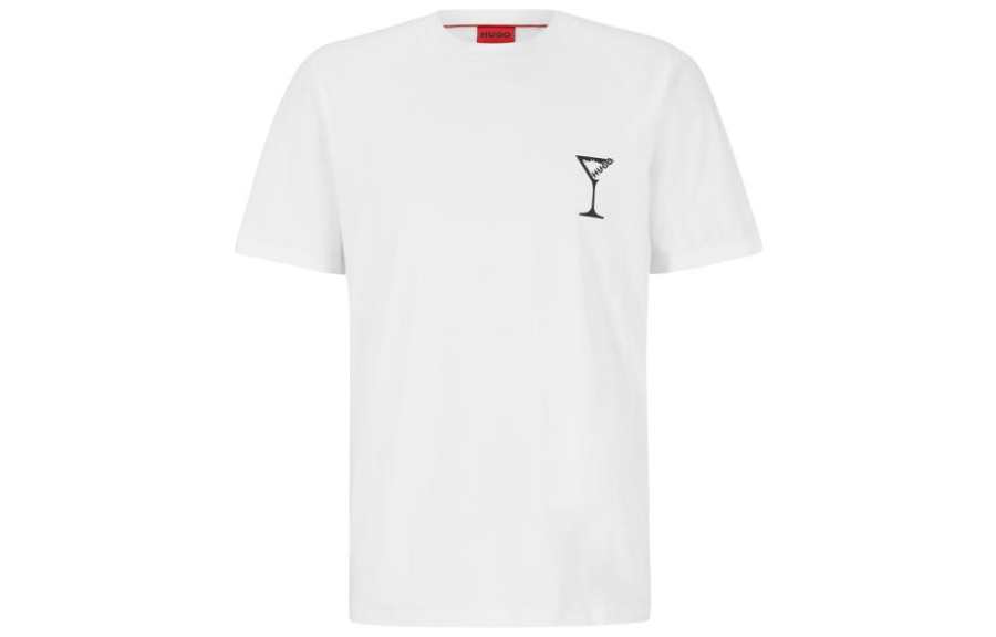 HUGO BOSS T Shirts Men's White Crew Neck Moderate Straight Fit