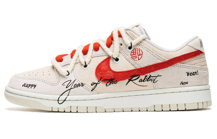 Nike Nike Dunk Low top Skateboard Shoes Men's White Red