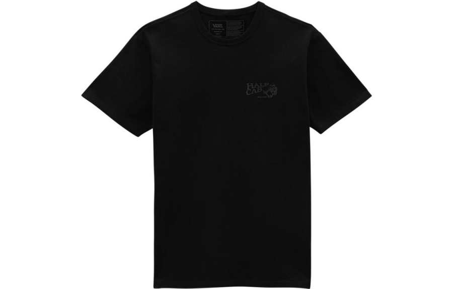 Vans T Shirts Unisex Black Crew Neck Moderate Straight Fit