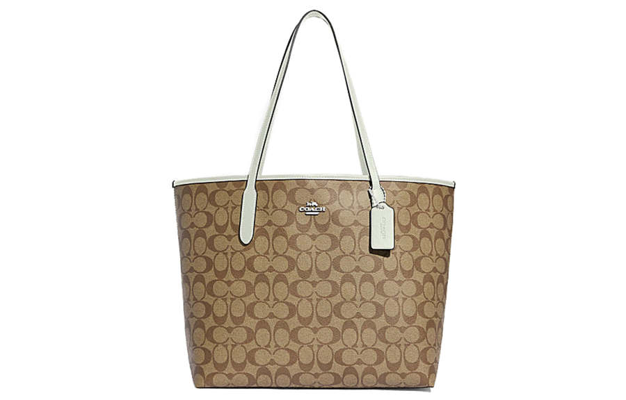COACH City PVC Tote Bag, Shopping Bag, Shoulder Bag, Handbag Regular Large Size Women's Brown