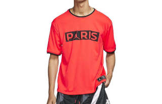Jordan T Shirts Men's Red Crew Neck Moderate Straight Fit