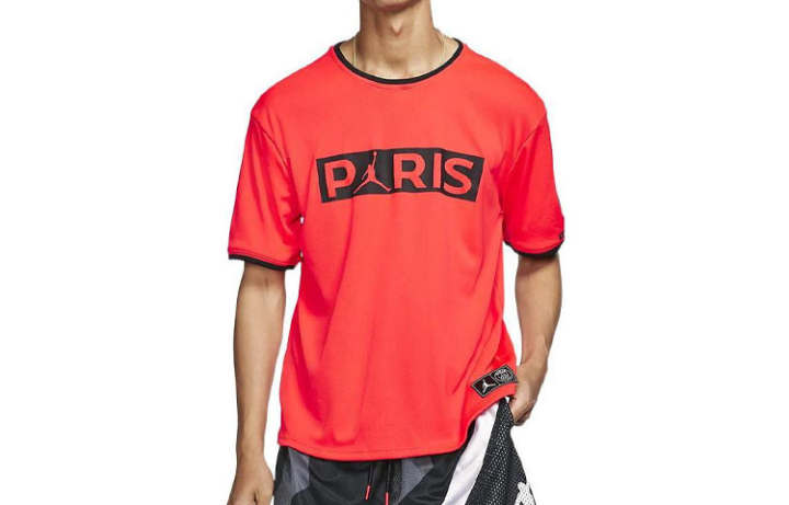 Jordan Jordan T Shirts Men's Red Crew Neck Moderate Straight Fit