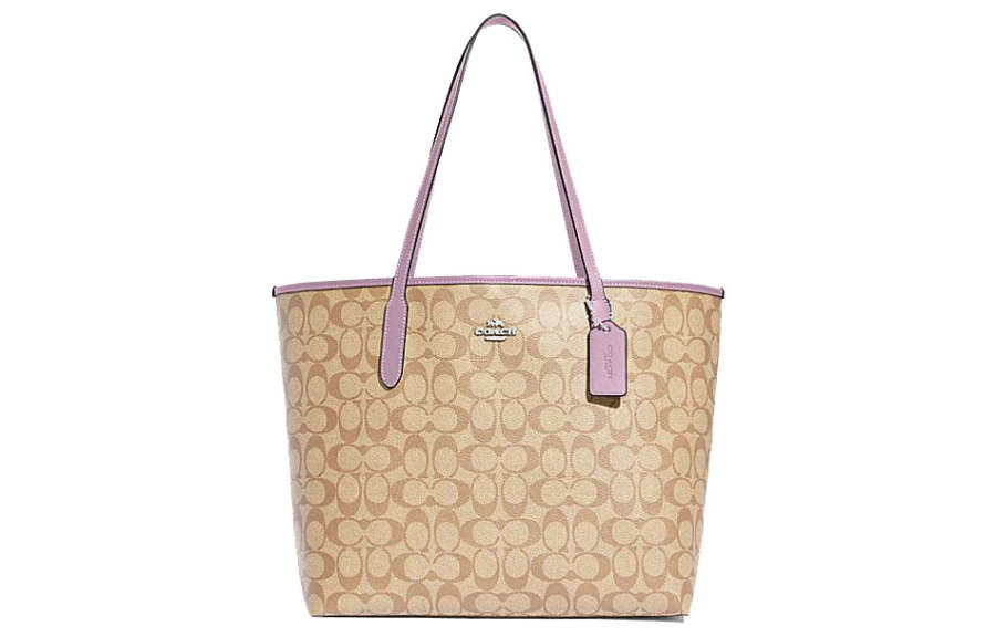 COACH City PVC Tote Bag, Shopping Bag, Handbag, Shoulder Bag Large Women's Light Khaki