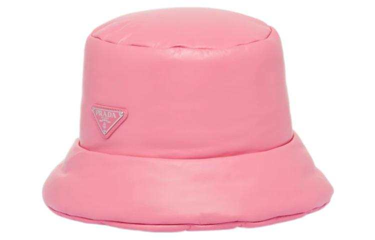 PRADA 【Previous Season】enamelled-logo leather bucket hat
