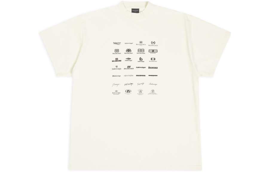 Balenciaga T Shirt Loose Fit Unisex Ecru