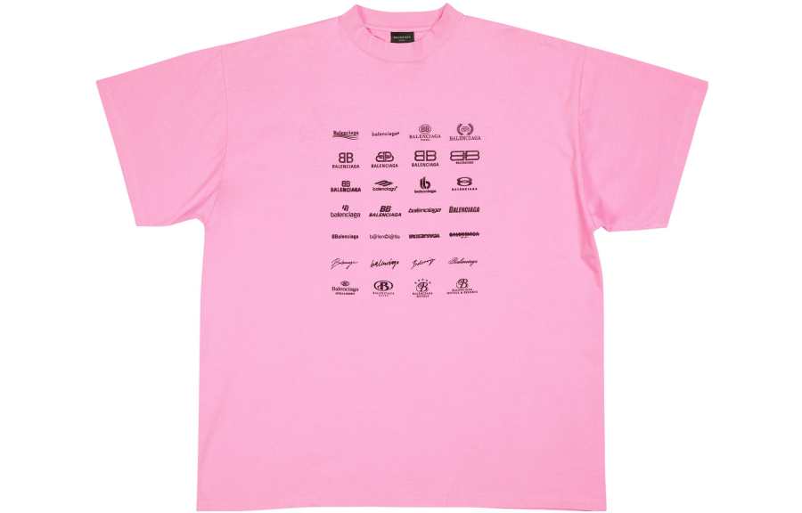 Balenciaga T Shirt Loose Fit Unisex Pink