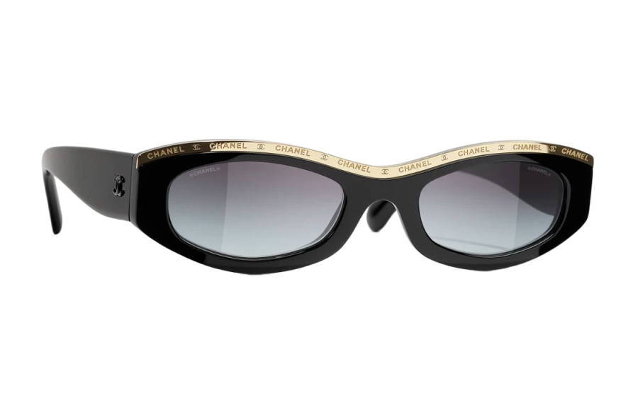 CHANEL CHANEL Plate Frame Irregular Shape Sunglasses Unisex