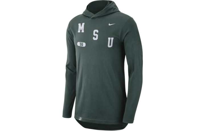 Nike Nike T Shirts Men's Green Hooded Moderate