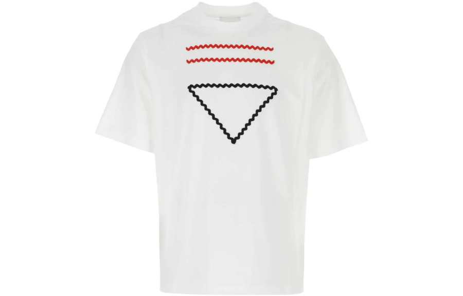 PRADA PRADA Logo-embroidered T-shirt