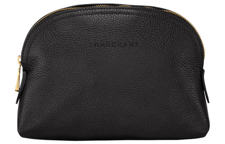 LONGCHAMP Le Foulonné Cow Leather Clutch Small Women's Black