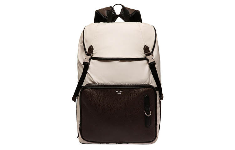 BALLY BALLY Recycled Polyamide Backpack Men's Gray & White & Black