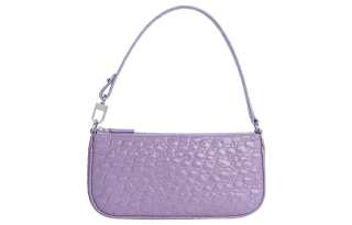 By Far Rachel Crocodile Embossed Cow Leather Handbag, Shoulder Bag Women's Haze Purple