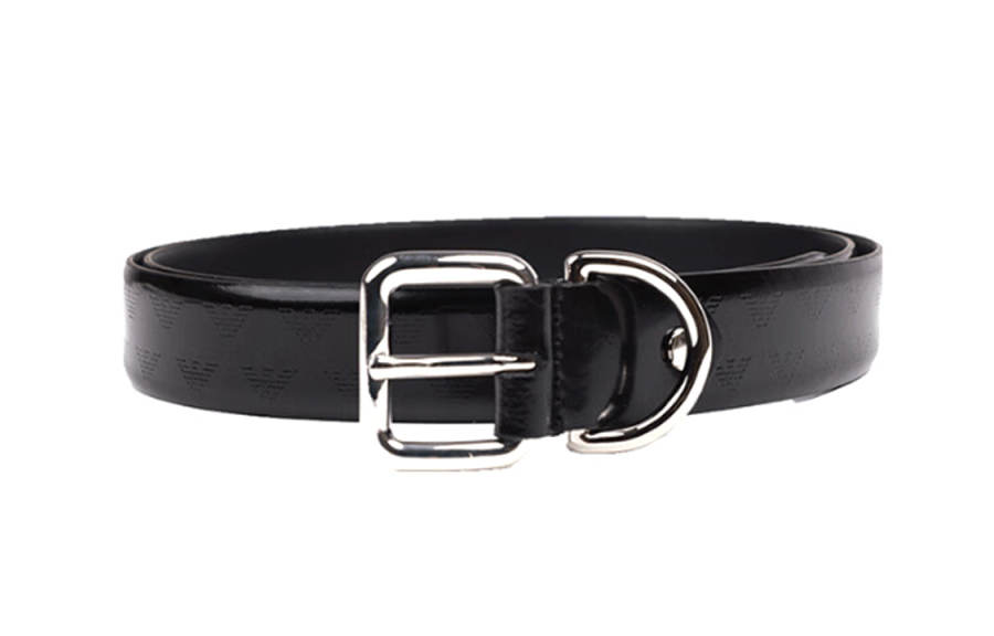 EMPORIO ARMANI Leather Belts Men's Black Width 3cm