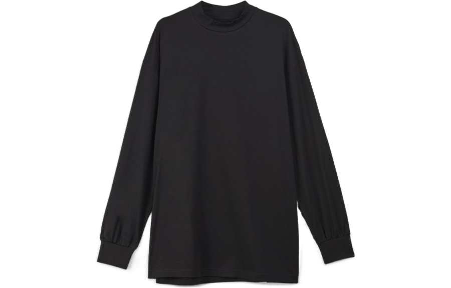Y-3 mock-neck long-sleeved cotton T-shirt
