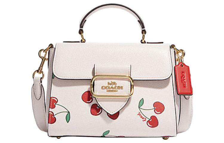 COACH Morgan Artificial Leather With Cow Leather Shoulder Bag, Crossbody Bag, Handbag Small Women's White