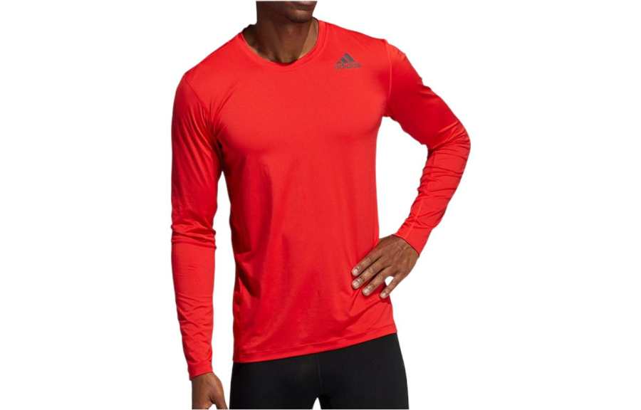 Adidas Adidas T Shirts Men's Red Crew Neck Moderate Straight Fit