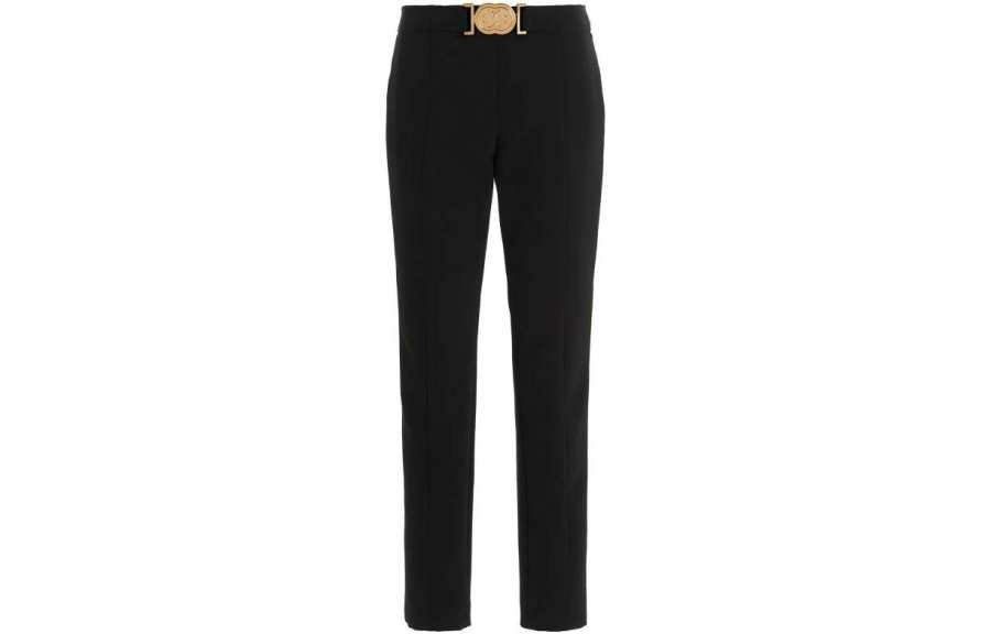 MOSCHINO Smiley Buckled Tailored Pants