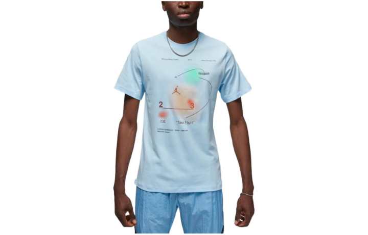 Jordan Jordan T Shirts Men's Light Blue Crew Neck Moderate