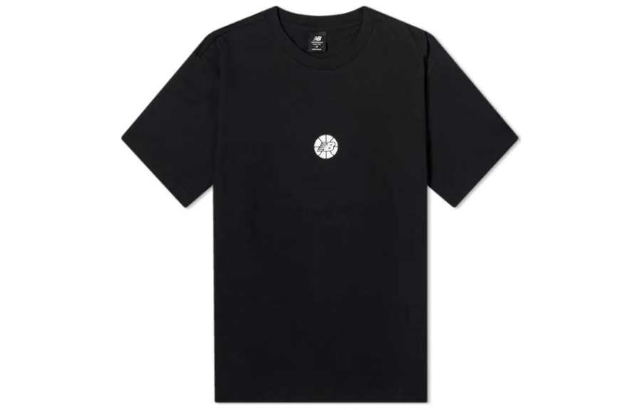 New Balance New Balance T Shirts Men's Black Crew Neck Moderate Straight Fit