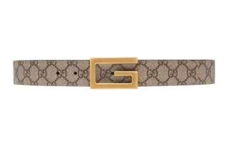 GUCCI Monogram Print Reversible Buckle Belt