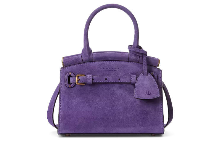 Ralph Lauren Collection Nubuck Leather Handbag Mini Women's Purple