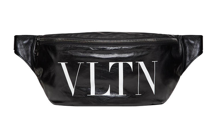 Valentino VLTN Calfskin Fanny Pack Men's Black