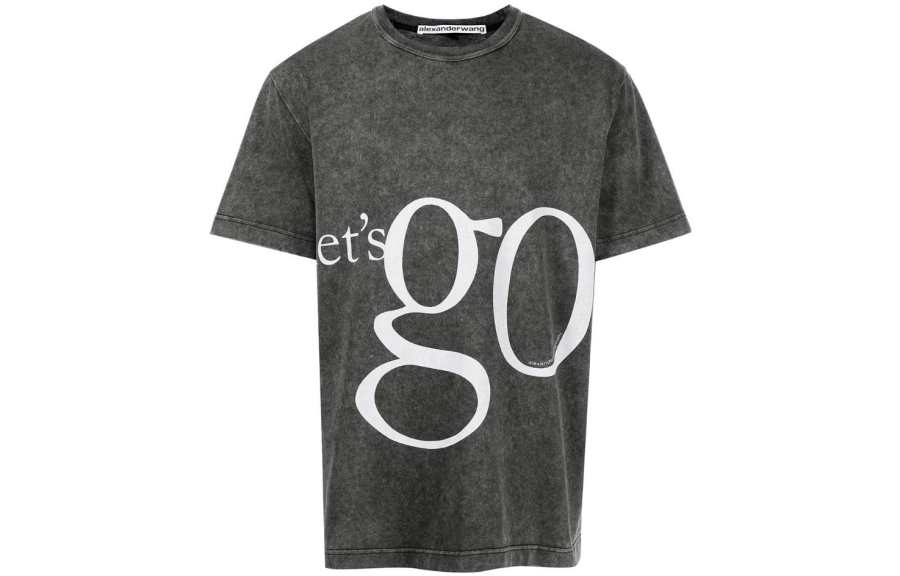 Alexander Wang T Shirts Unisex Gray Crew Neck Moderate Straight Fit