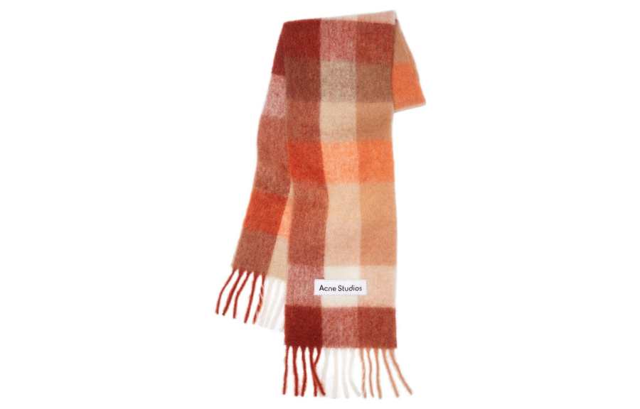 Acne Studios Acne Studios checked fringed scarf