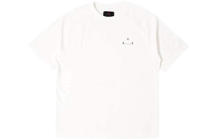 Jordan Jordan T Shirts Men's White Crew Neck Moderate Straight Fit