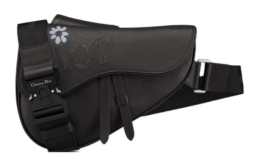 DIOR Grained Calfskin Saddle Bag, Shoulder Bag, Crossbody Bag Men's Black