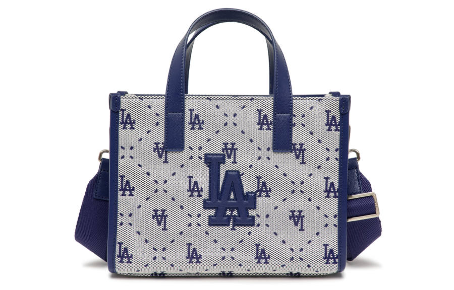 MLB Artificial Leather Tote Bag, Shopping Bag, Handbag, Crossbody Bag, Shoulder Bag Small Women's Blue