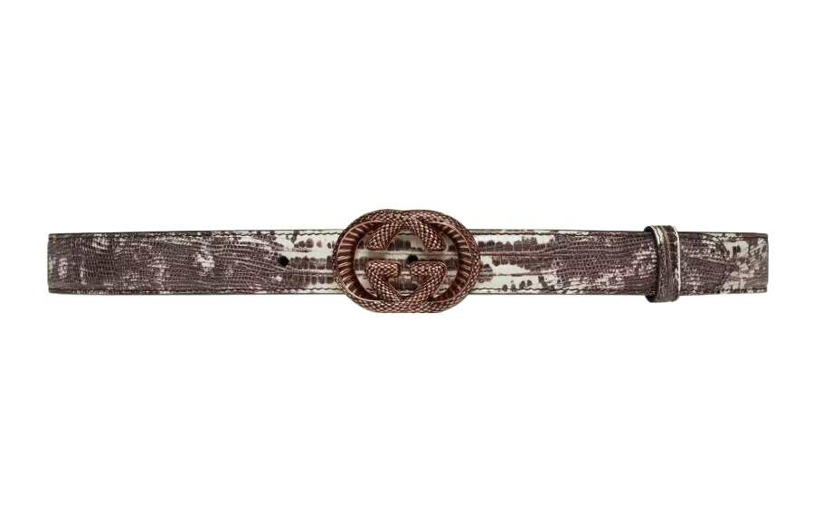 GUCCI GUCCI Leather Belts Women's Brown Width 2.5cm