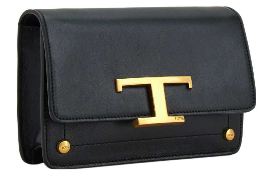 TOD'S Leather One Shoulder Crossbody Fanny Pack Extra Small Women's Black