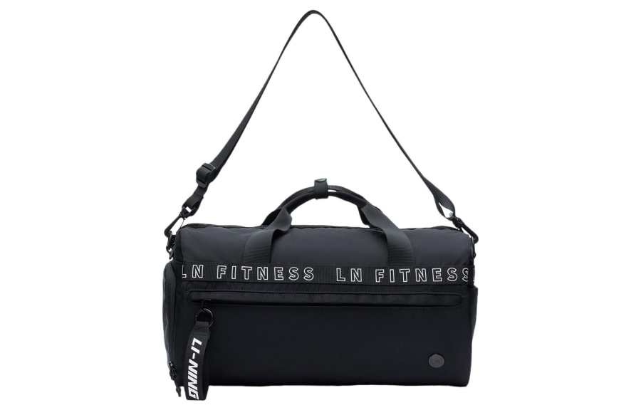 Li-Ning Li Ning Fitness Series Polyester Handbag, Shoulder Bag, Crossbody Bag, Gym Bag Large Unisex Black