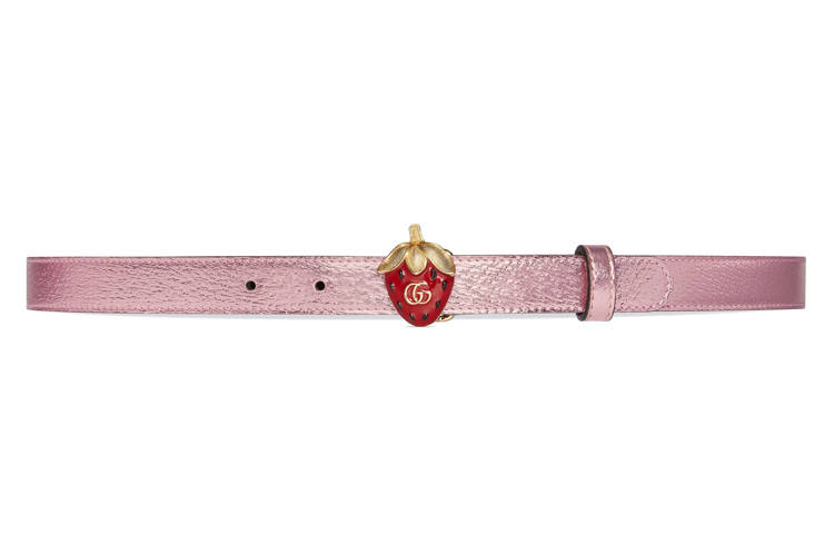 GUCCI GUCCI Leather Belts Women's Pink Width 2cm