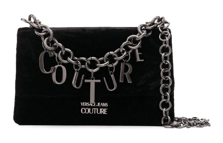 VERSACE JEANS COUTURE Fabric Shoulder Bag, Crossbody Bag Small Women's Black