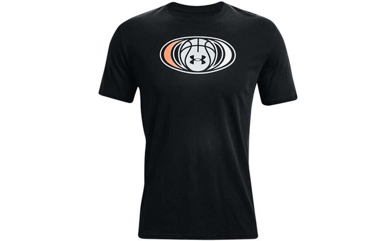 Under Armour T Shirts Men's Black Crew Neck Moderate Straight Fit