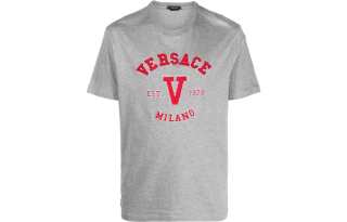 VERSACE Logo Detailed Crewneck T-Shirt