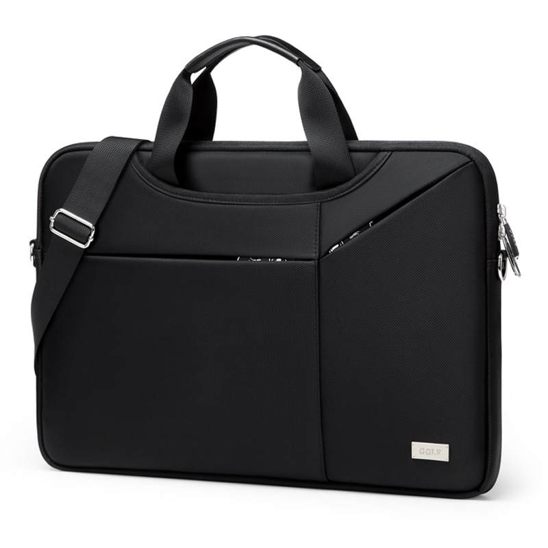 GOLF GOLF Fabric Briefcase Laptop Bag Large Men's Black/Gray