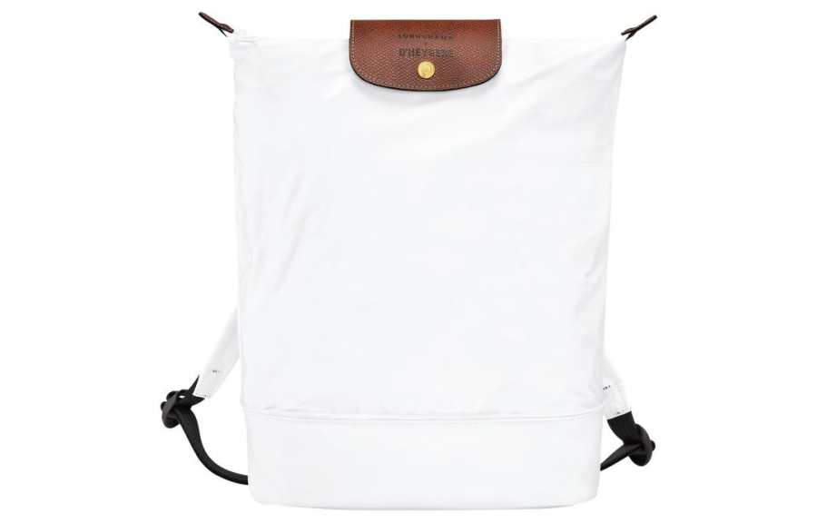 LONGCHAMP LONGCHAMP D'HEYGERE Collaboration Snap And Zip Closure Polyester Shoulder Bag Backpack Women's White