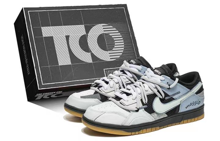 Nike Nike Dunk Low Scrap Low top Skateboard Shoes Men's Gray Blue Black