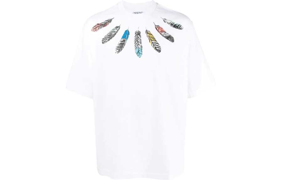 Marcelo Burlon Marcelo Burlon Collar Feathers Over printed T-shirt