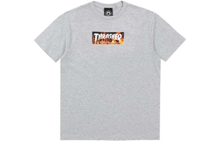 Thrasher T Shirts Unisex Gray Crew Neck Moderate