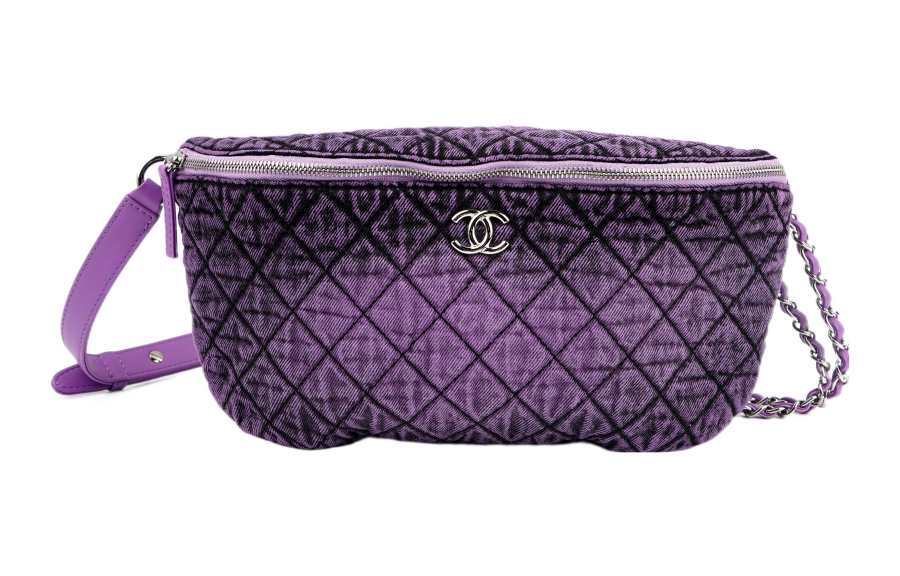 CHANEL Denim Fanny Pack Women's Purple
