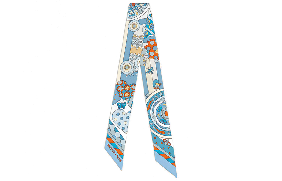HERMES HERMES Silk Scarves Women's Blue