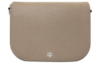 TORY BURCH Emerson Textured Leather Crossbody Bag, Shoulder Bag Women's Gray