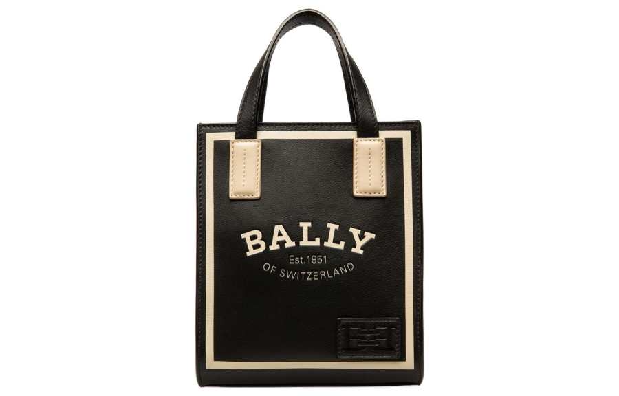 BALLY Crystalia Calfskin Tote Bag, Shopping Bag, Handbag Mini Women's Black
